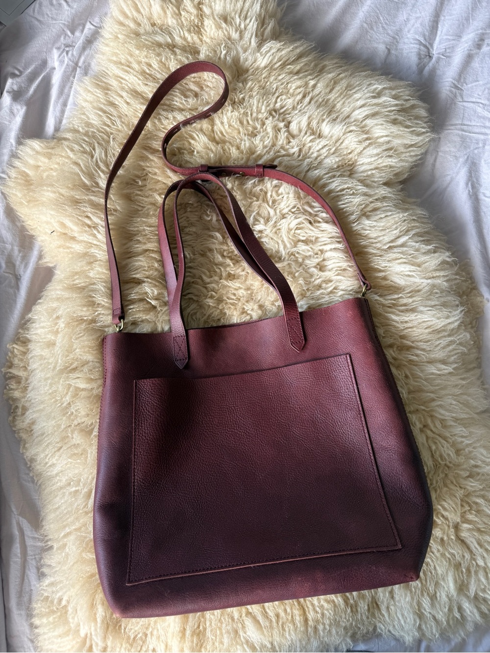 Madewell The Medium Transport Tote Burgundy